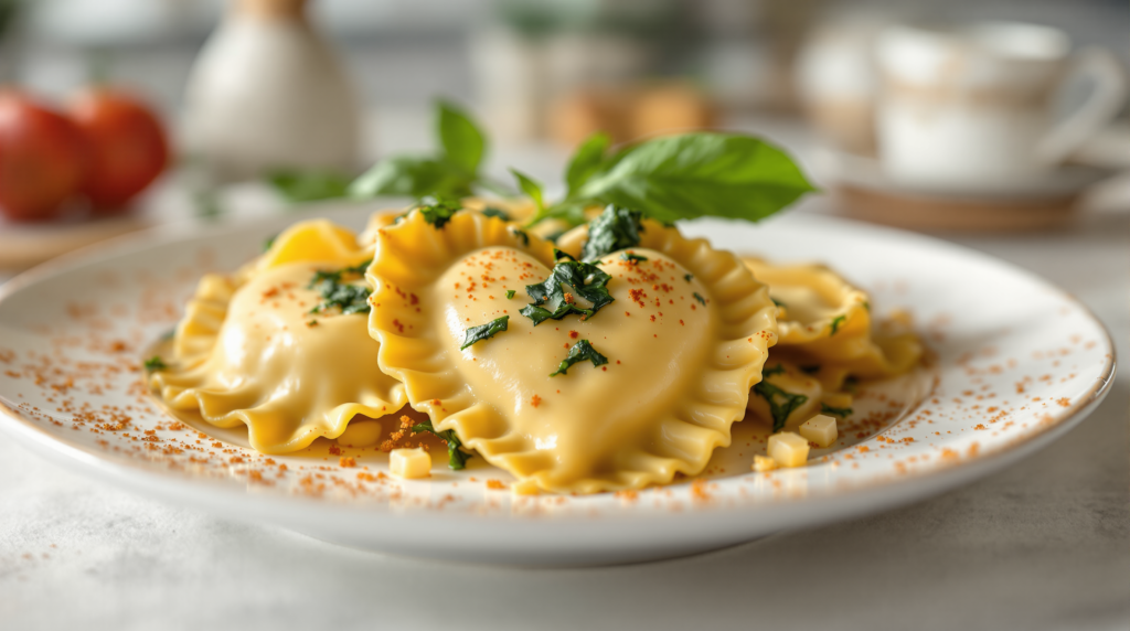 Heart-Shaped Ravioli with Ricotta and Spinach