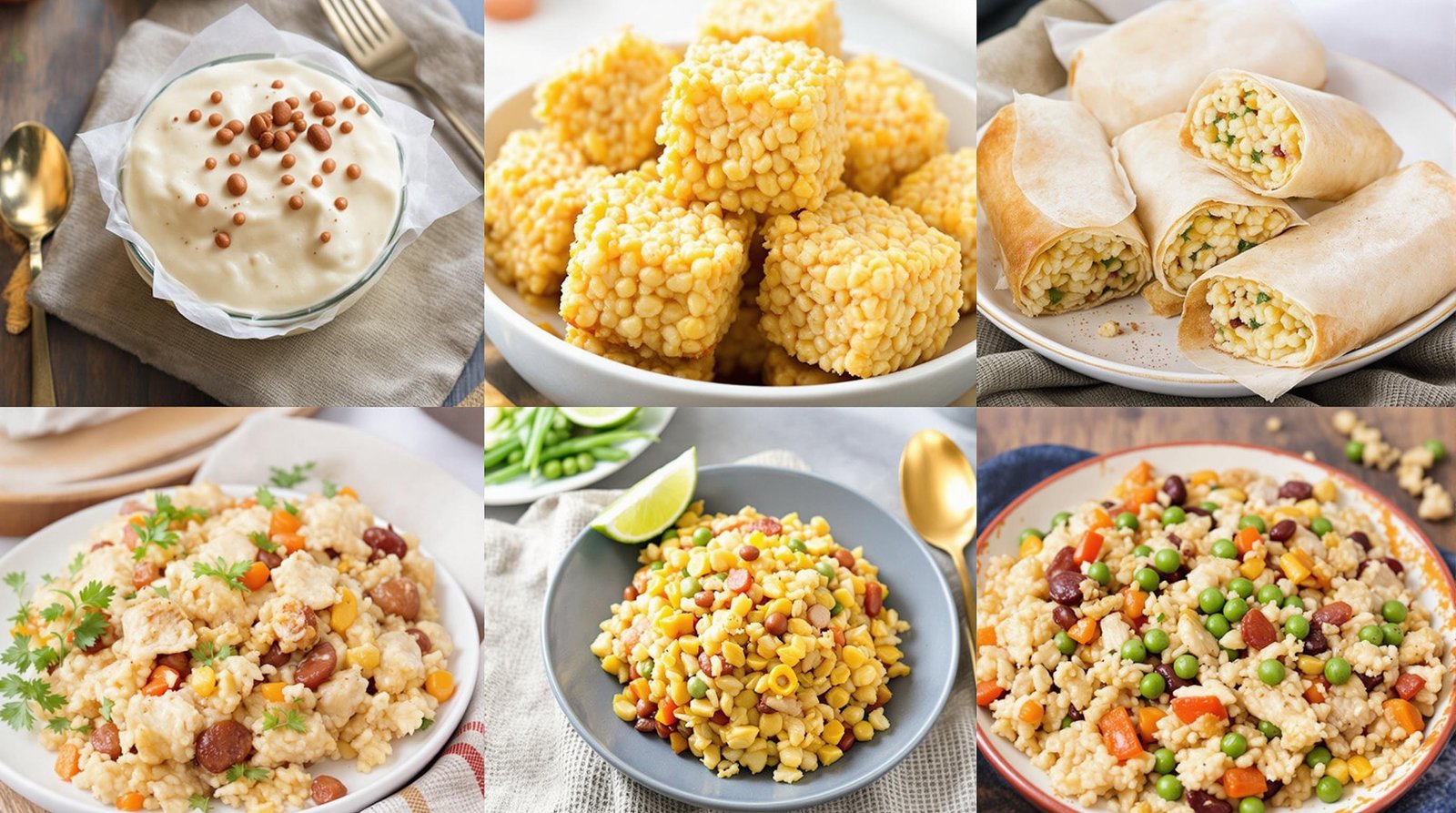 Rice Pudding, Rice Crispy Treats, Rice Paper Rolls, Rice Cakes, Rice and Chicken, Rice and Beans, Rice and Peas